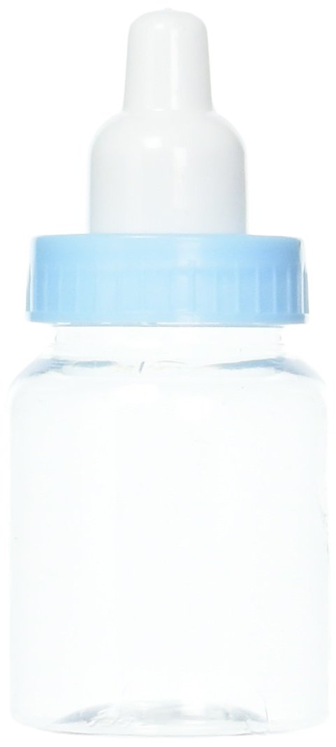 Craft and Party 3.5 Inch Plastic Milk Bottle Fillable Baby Shower Favor Decoration (Blue) (24-pack)