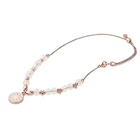 Alex and Ani Adjustable Anklet for Women, Star of Venus Charm, Shiny Rose Gold Finish, 11.5 in