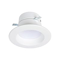 HALO RL Series 4 inch Recessed LED Retrofit Light Selectable CCT (2700K-5000K) and Selectable Lumens, Dim to Warm, Integrated LED Matte White, 600/900 Lumens