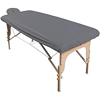 ForPro Waterproof Massage Table Cover, Protective Spa Treatment Sheet Set for Massage Tables, Machine Washable, Includes Massage Fitted Sheet and Face Rest Cover, Cool Grey