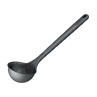Medium Ladle, Sustainable Wheatstraw/Nylon, Soup Ladle for Cooking and Serving with Heat Resistant Silicone Head, Beluga Grey, 11