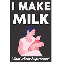 I Make Milk What’s Your Superpower?: Breastfeeding Tracker Journal / Notebook / Diary Gift, Best gift for mother - 6”x9” - 111 pages - Black/White Lined Paper - Matte Cover