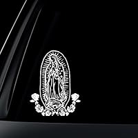 Virgin Mary w/Flower Car Decal/Sticker