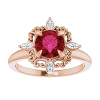 Compass Point 1 CT Ruby Ring Platinum, North Star Red Ruby Engagement Ring, Victorian Ruby Diamond Ring, July Birthstone Rings, 15th Anniversary Ring
