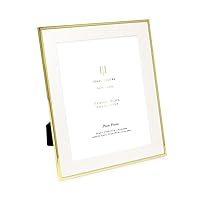 Isaac Jacobs 10x12 (Matted 8x10) Gold Metal Picture Frame, Classic Metal Photo Frame Made For Tabletop & Hanging Display, Home and Office Décor, Photo Gallery and Wall Art (10x12 (Matted 8x10), Gold)