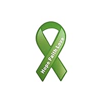 Large Green Ribbon Awareness Car Magnets - Car Magents for Mental Health, Cerebral Palsy, Organ Donation and Bipolar Disorder Awareness - Green Ribbon Awareness Magnet - 1 Piece
