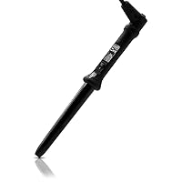 ISOTB2518MM-216-MB The Twister - 25-18mm Tapered Tourmaline-Infused Ceramic Pro Curling Wand w/Cool Tip - Black