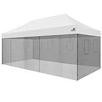 Eurmax USA Screen Wall Food Service Canopy Wall Kit for 10 x 20 Easy Pop Up Canopy Tent,Enclosure Mesh Wall Kit 4 Walls ONLY,NOT Including Frame and Top(Black)