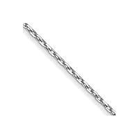 10k Yellow Gold Polished Spring Ring WG .8mm Sparkle Cut Cable Chain Necklace Jewelry Gifts for Women - Length Options: 14 16 18 20 22 24