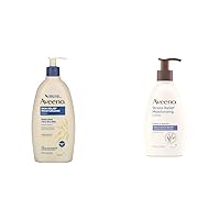 Aveeno Skin Relief Fragrance-Free Moisturizing Lotion for Sensitive Skin, with Natural Shea Butter & Daily Stress Relief Body Lotion with Lavender Scent for Moisturizing