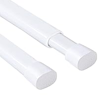 H.VERSAILTEX 2 Pack Spring Tension Curtain Rods 22-36 Inch Lightweight Tensions Rods Securely in Place; Easy to use/Install for Kitchen/Bathroom/Wardrobe, Durable Sturdy Rods, White