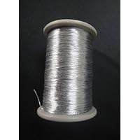 Light Silver - Spool of Shiny Metallic Thread Yarn - for Crochet Sewing Embroidery Handwork Artwork Jewelry