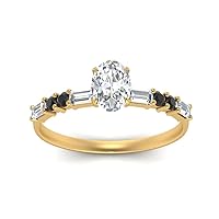 Choose Your Gemstone Vintage Classic Engagement Ring yellow gold plated Oval Shape Side Stone Engagement Rings Matching Jewelry Wedding Jewelry Easy to Wear Gifts US Size 4 to 12