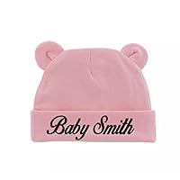 Personalized Name Boys Girls Newborn Baby Hat Newborn Double Layer Cute Hat Unisex Baby Cotton Hats Custom 0-1 Years Old