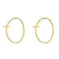 18k Gold-Plated Geo-Hoop Drop Earrings