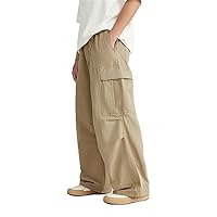 Minimalism Wide Leg Cargo Pants Multi Pockets Casual Trousers