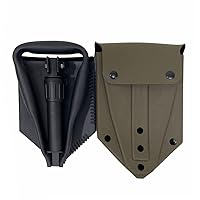 Ammo Can Man | Military Style Shovel | Tri-Fold Entrenching Tool with Serrated Edge | Military OD Green Hard Cover