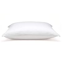 DOWNLITE Flat & Soft Down Pillow – Hypoallergenic Premium Down (Not Feathers) – Standard Size, 20 x 26