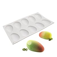 Silicone Mold Dessert Silicone Cake Mold For Baking Fondant Mould Fruit Shape Sugar Candy Jelly Bakeware Chocolates Mould (Mango H_11.68x6.84x0.8 inch)