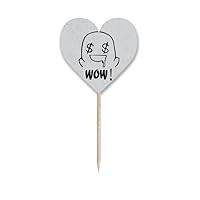 Greedy Rich Cute Chat Face Cartoon Toothpick Flags Heart Lable Cupcake Picks