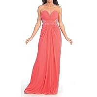 Strapless Sweetheart Soft Mesh Long Dress with Sheer Back