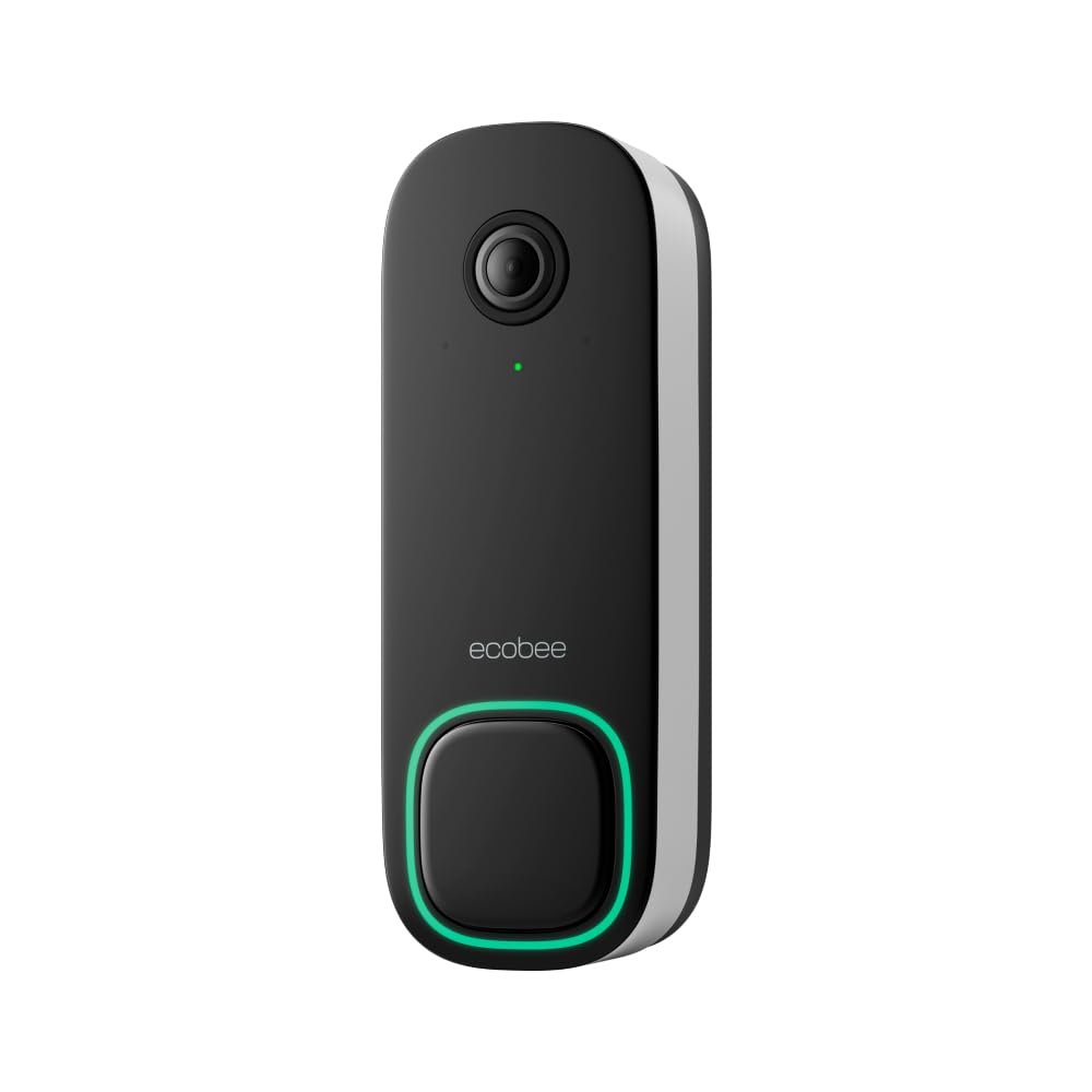 ecobee New Smart Video Doorbell Camera (Wired) - with Industry Leading HD Camera, Smart Security, Night Vision, Person and Package Sensors, 2-Way Talk, and Video & Snapshot Recording