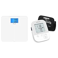 Escali High Capacity Anti-Slip Digital Bathroom Scale for Body Weight with Extra-High 562-lb & OMRON Silver Blood Pressure Monitor, Upper Arm Cuff, Digital Bluetooth Blood Pressure Machine