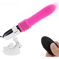 Handsfree Remote Control Telescopic Dildo Vibrator Automatic Up Down Massager G-spot Thrusting Retractable Pussy Vibrate Large Size Sex Toys for Women (Rose Red)