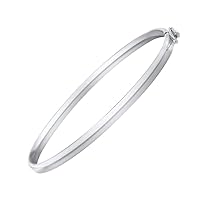 5 1/4 Inches 14K Yellow Or White Gold Plain Bangle Bracelet For Boys And Girls