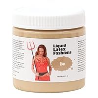 Tan 4 Oz - Liquid Latex Body Paint, Ammonia Free No Odor, Easy On and Off, Cosplay Makeup, Creates Professional Monster, Zombie Arts