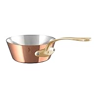Mauviel M'Tradition Polished Copper & Tin Inside Splayed Saute Pan With Brass Handle, 1-Qt, Made in France
