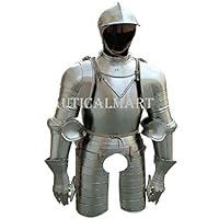 NauticalMart Medieval Knight Suit of Armor Costume - LARP Wearable Halloween Costume Silver