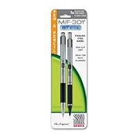 Wholesale CASE of 25 - Zebra M/F-301 Nonslip Grip Pen and Pencil Sets-Ballpoint Pen/Mechanical Pencil,0.7mm Pen/.5mm Pencil,BK Ink