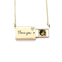 China Taichi Eight Diagram Ink Letter Envelope Necklace Pendant Jewelry