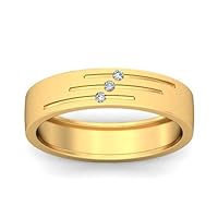 14K Gold Natural Diamond Wedding Band Ring For Unisex Ring For Customize