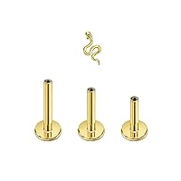 FANSING Surgical Steel Cartilage Stud with 18g/16g 6mm 8mm 10mm Internally Threaded Labret Post Silver/Gold