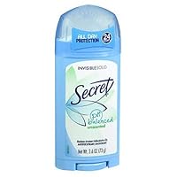 Secret Invisible Solid Antiperspirant & Deodorant, Unscented, 2.6 Ounces