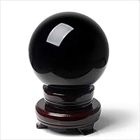 NARA Natural Obsidian Black Crystal Ball Rock Sheen Stone Sphere Ball Hand-Made (140mm)