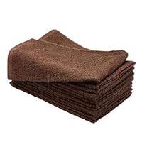 16X26 Bleach Proof Towels 100% Cotton Hair Salon Bleach Resistant Towels Nail Salon Towels (Dark Brown, 12)
