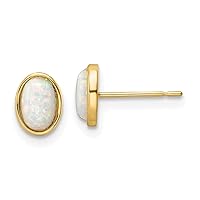 14k Gold Madi K Simulated Opal Post Earrings Measures 7.07x5.38mm Wide Jewelry Gifts for Women