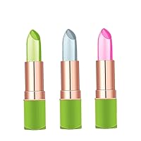 Aloe Vera Lipstick Vibely Aloe Vera Lipstick Long Lasting Moisturizer Lip Balm Temperature Color Change Lip Gloss Set 3Pcs