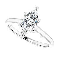 925 Silver,10K/14K/18K Solid White Gold Handmade Engagement Ring 1.0 CT Marquise Cut Moissanite Diamond Solitaire Wedding/Gorgeous Gift for Women/Her Bridal Ring
