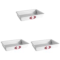 Fat Daddio's POB-7112 Sheet Cake Pan, 7 x 11 x 2 Inch, Silver (Pack of 3)