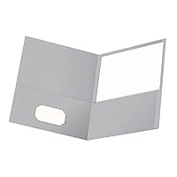 Oxford Twin-Pocket Folders, Textured Paper, Letter Size, Gray, Holds 100 Sheets, Box of 25 (57505EE)