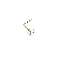 Gold-Tone 316L Surgical Steel Peace Sign Nose Stud Ring Choose Your Style 20G