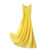 Silk Dress Summer Women Office Lady Sleeveless Beach Elegant Long Dresses for