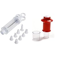 Norpro Cupcake Injector/Decorating Icing Set, 9-Piece Set, Stainless Steel, Multicolor and Norpro Cupcake Corer, 2 sizes, 3 Piece Set