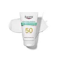 Eucerin Sun Sensitive Mineral Sunscreen Lotion SPF 50, Hypoallergenic, Fragrance Free Sunscreen with Zinc Oxide Protection, 4 Fl Oz Tube