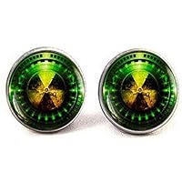 Radiation Hazard Symbol Cufflinks Radioactive Chemistry Physics Jewelry Sci Fi Science Fallout