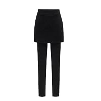 YMING Womens Fleece Lined Skirted Leggings High Waist Tummy Control Yoga Pants Thermal Slimming Attached Pants Skirts